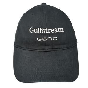 Gulfstream G600 Slideback Baseball Cap Black One Size Adjustable Embroidered